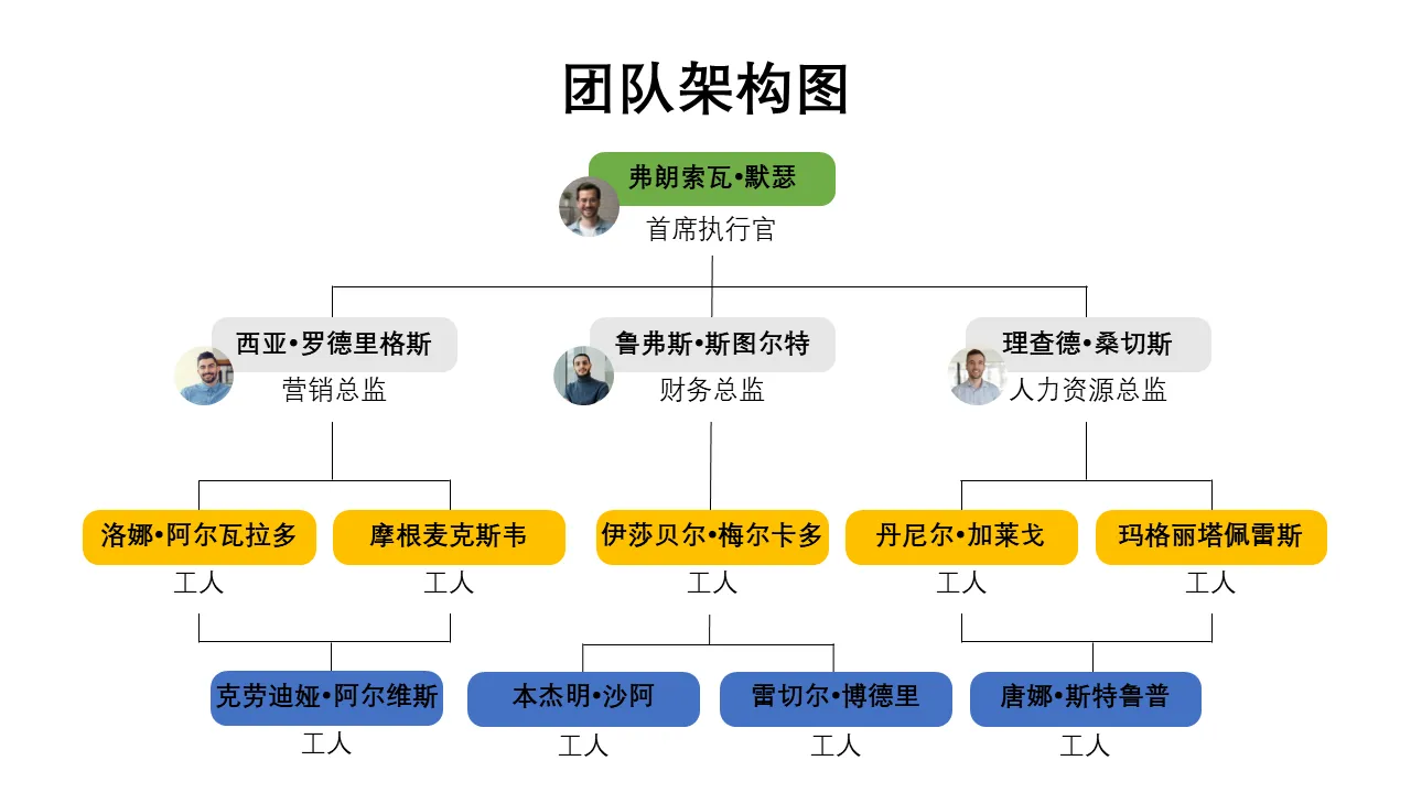团队结构图 PowerPoint & Google 幻灯片模板